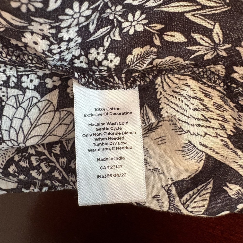 Talbots‎ 100% Cotton Big Cat Print Embroidered Blouse Size L? Novelty Lion Tiger - Picture 8 of 10